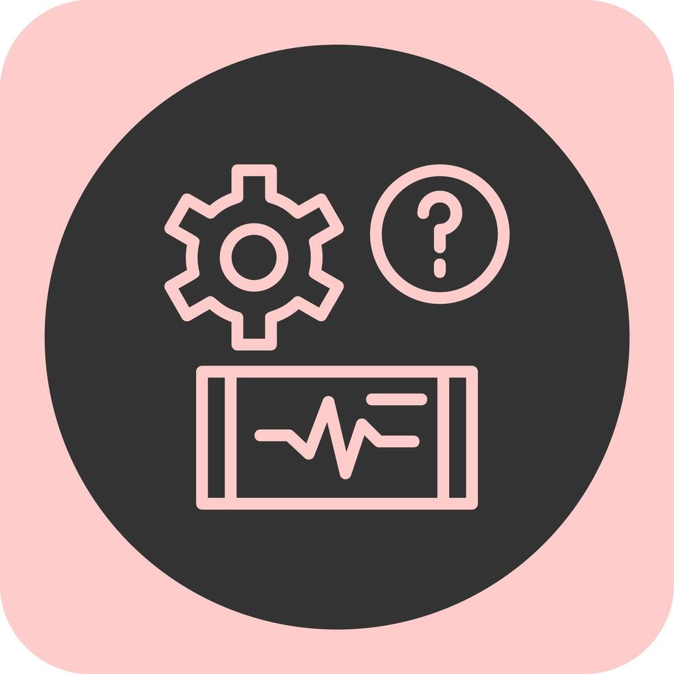 Quiz Pulse Linear Round Icon vector