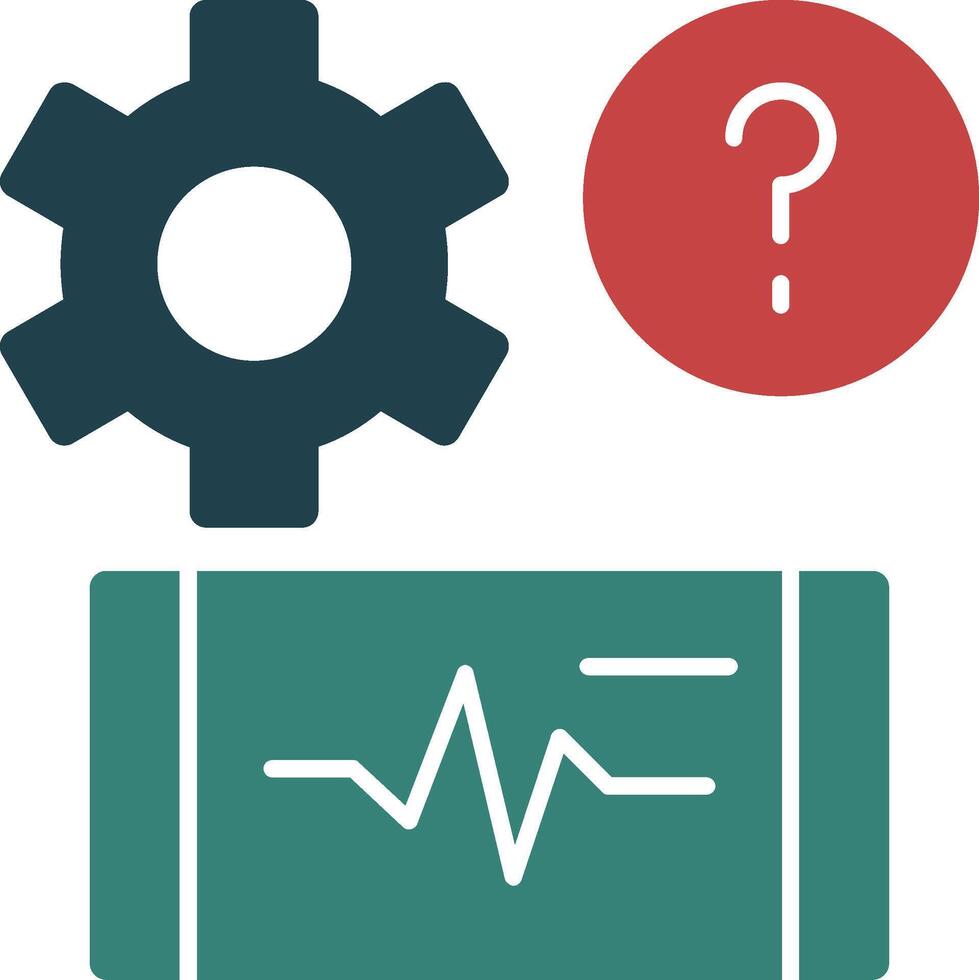 Quiz Pulse Glyph Two Color Icon vector
