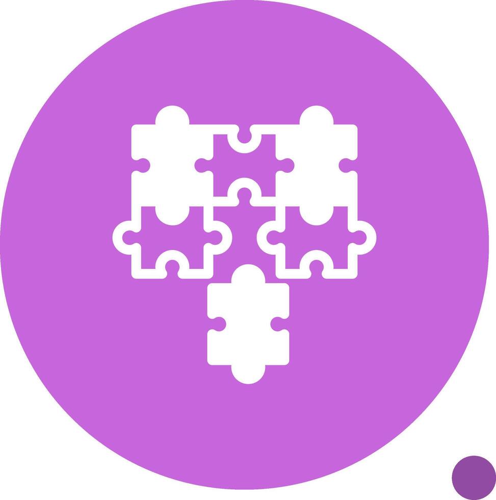 Puzzle pieces fitting together symbolizing alignment Glyph Shadow Icon vector