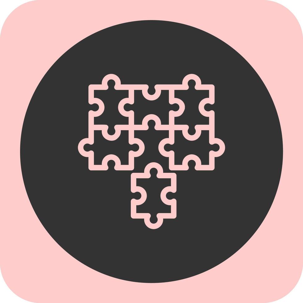 Puzzle pieces fitting together symbolizing alignment Linear Round Icon vector