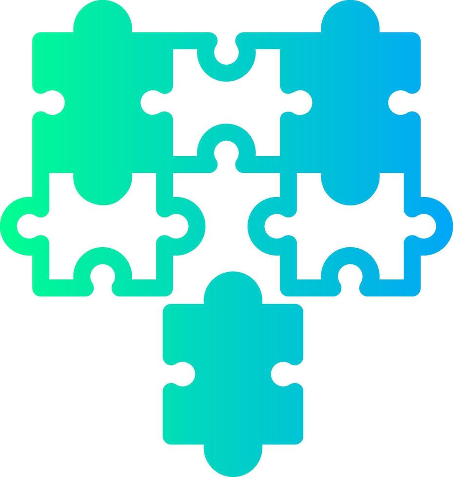 Puzzle pieces fitting together symbolizing alignment Solid Multi Gradient Icon vector