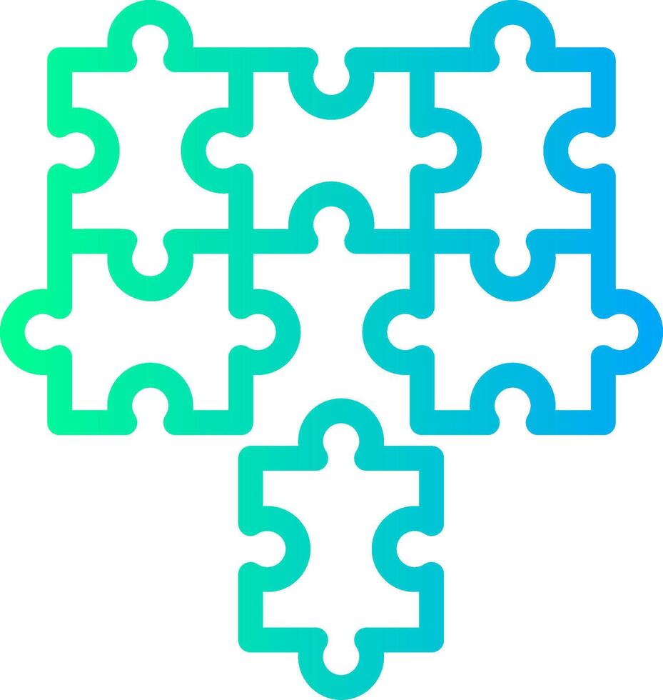 Puzzle pieces fitting together symbolizing alignment Linear Gradient Icon vector