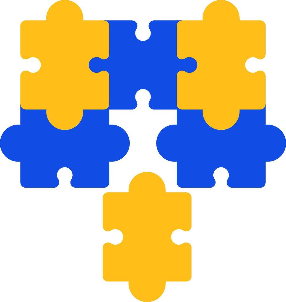 Puzzle pieces fitting together symbolizing alignment Flat Two Color Icon vector
