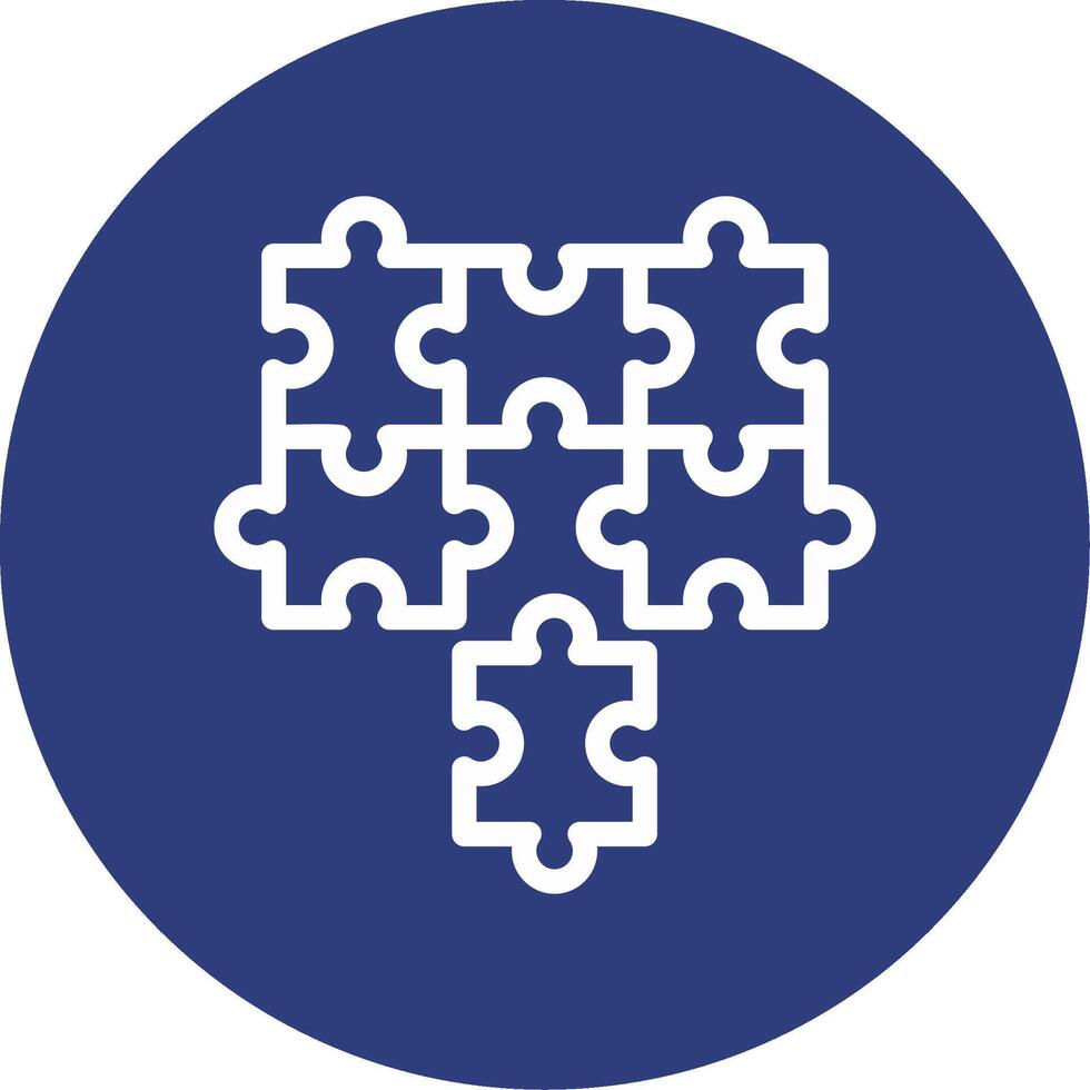 rompecabezas piezas adecuado juntos simbolizando alineación contorno circulo icono vector
