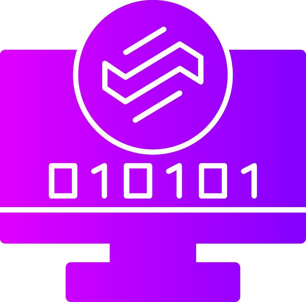 Byte Wave Solid Multi Gradient Icon vector