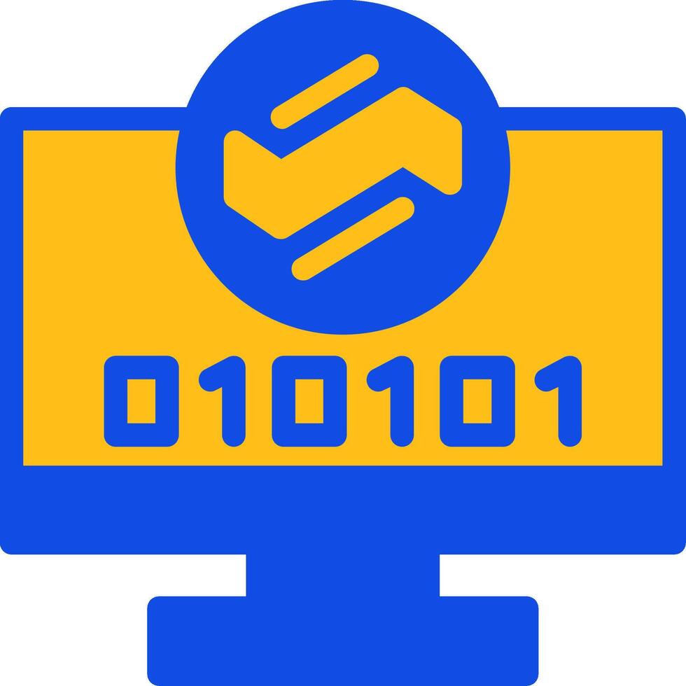 byte ola plano dos color icono vector