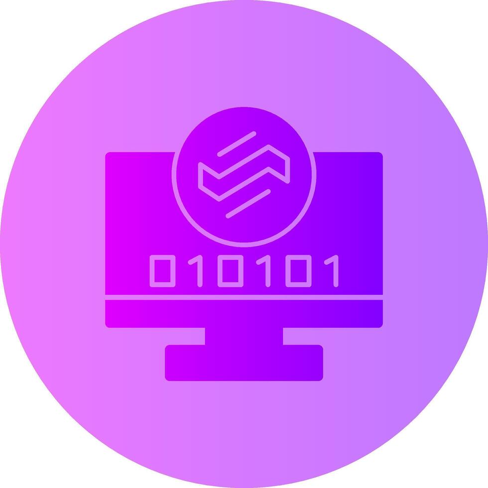 Byte Wave Gradient Circle Icon vector