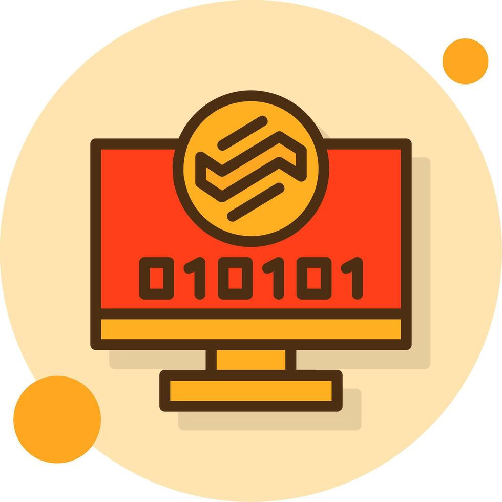 Byte Wave Filled Shadow Circle Icon vector