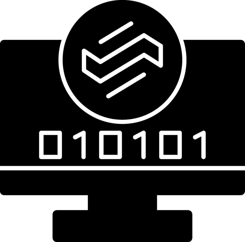 Byte Wave Glyph Icon vector