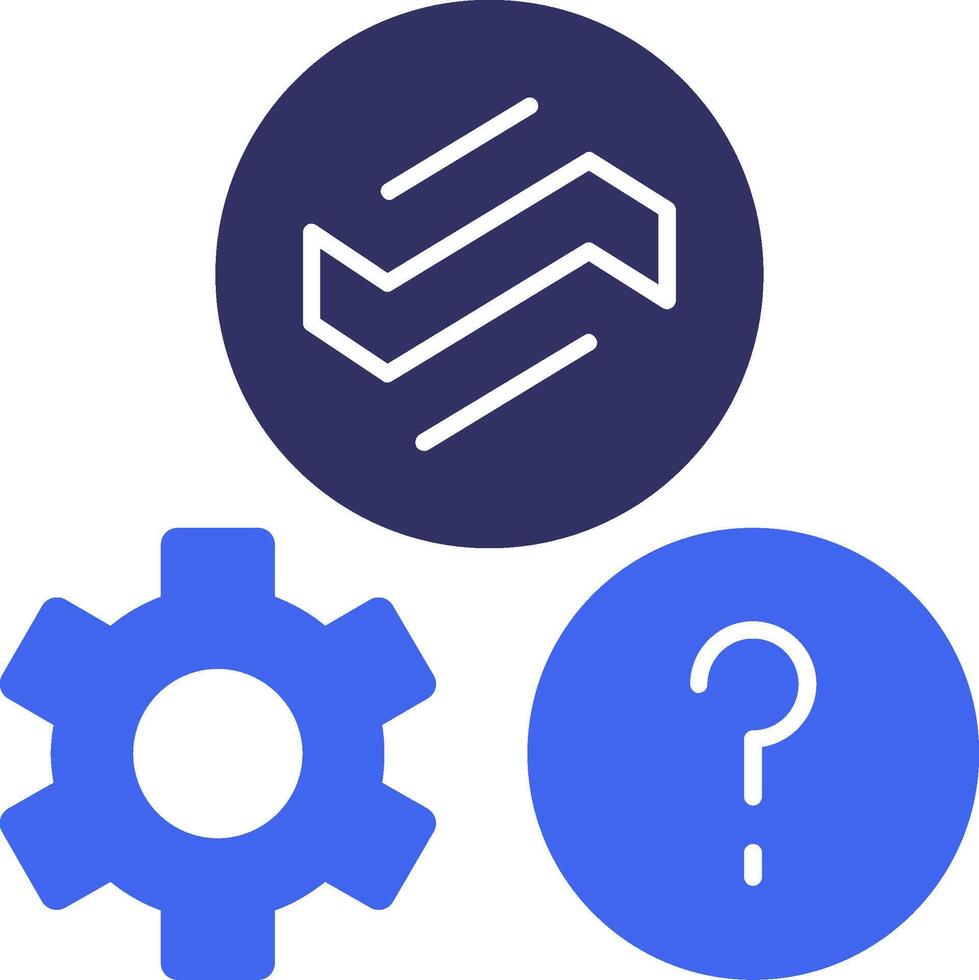 Quiz Wave Solid Two Color Icon vector