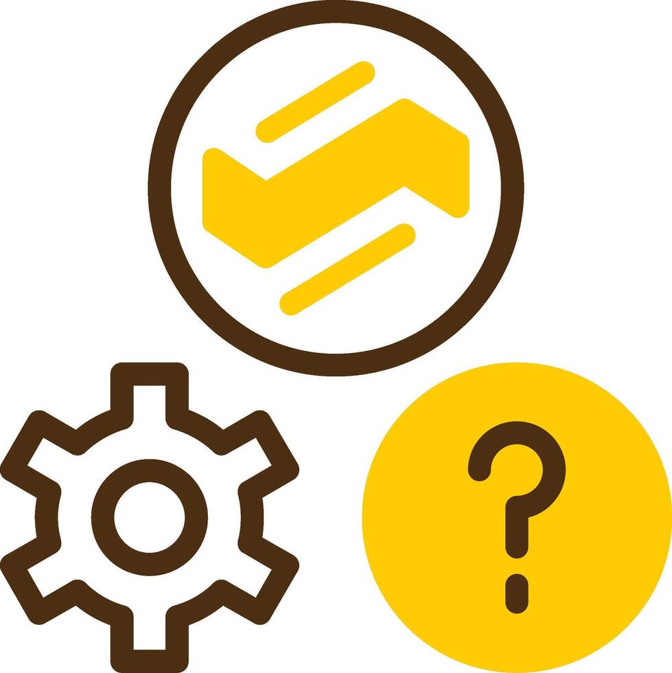Quiz Wave Yellow Lieanr Circle Icon vector