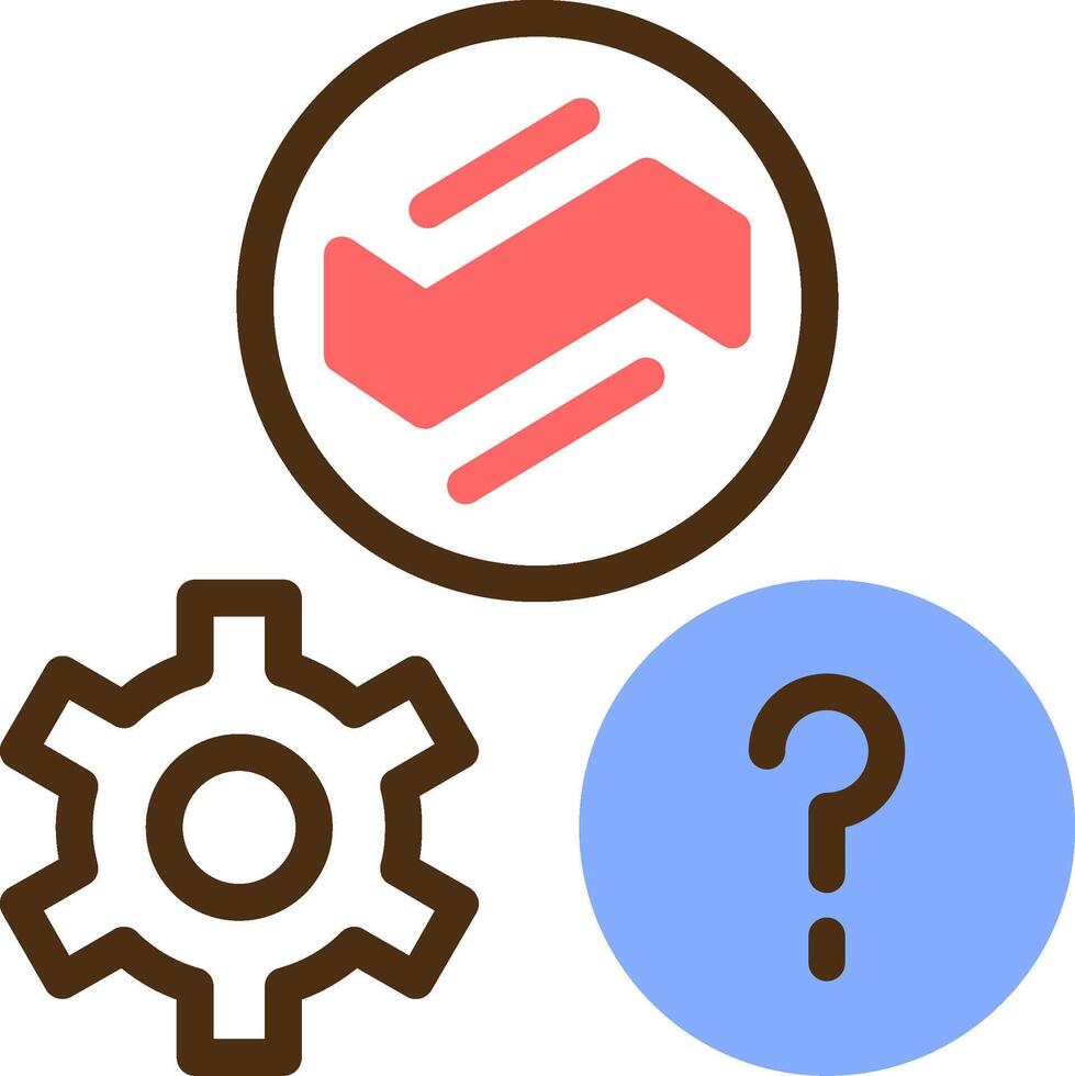 Quiz Wave Color Filled Icon vector