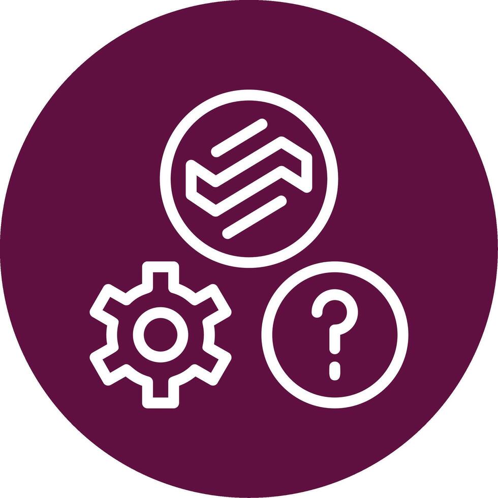 Quiz Wave Outline Circle Icon vector