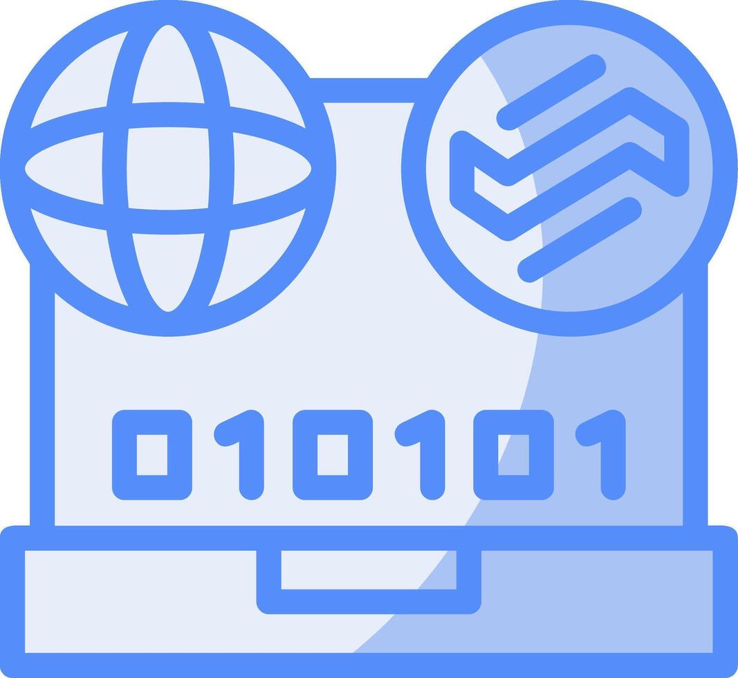Swift Wave Line Filled Blue Icon vector