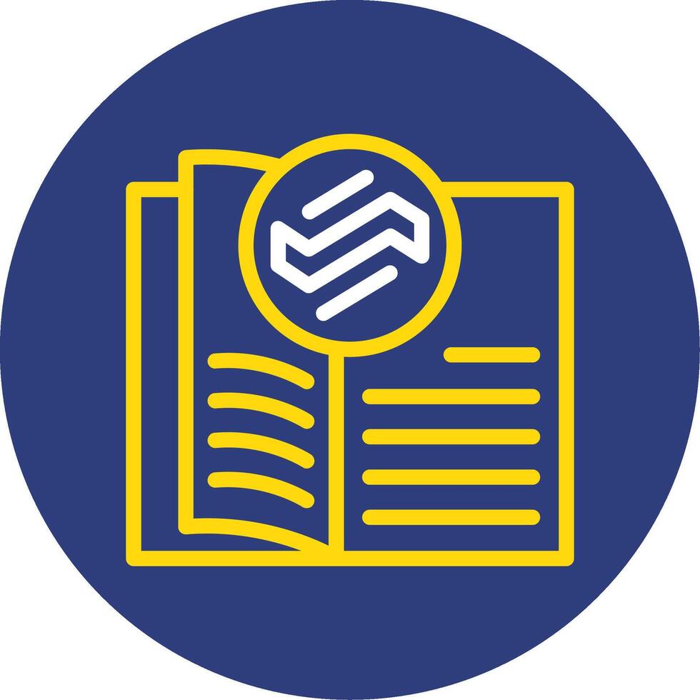 Edu Wave Dual Line Circle Icon vector