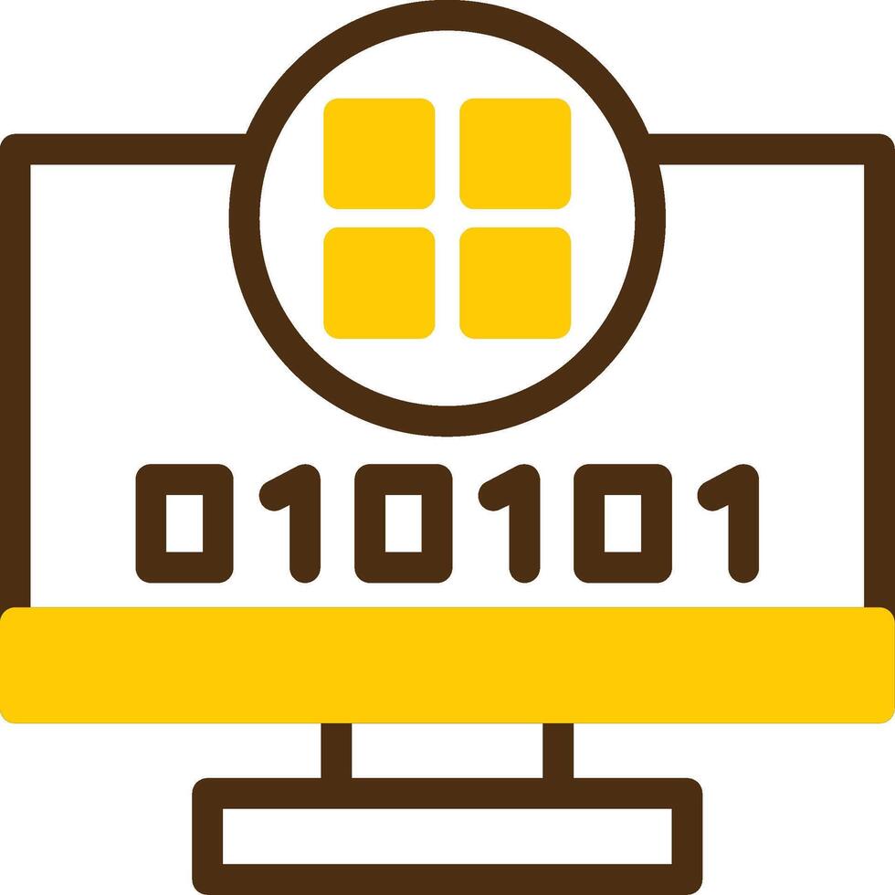 Byte Vista Yellow Lieanr Circle Icon vector