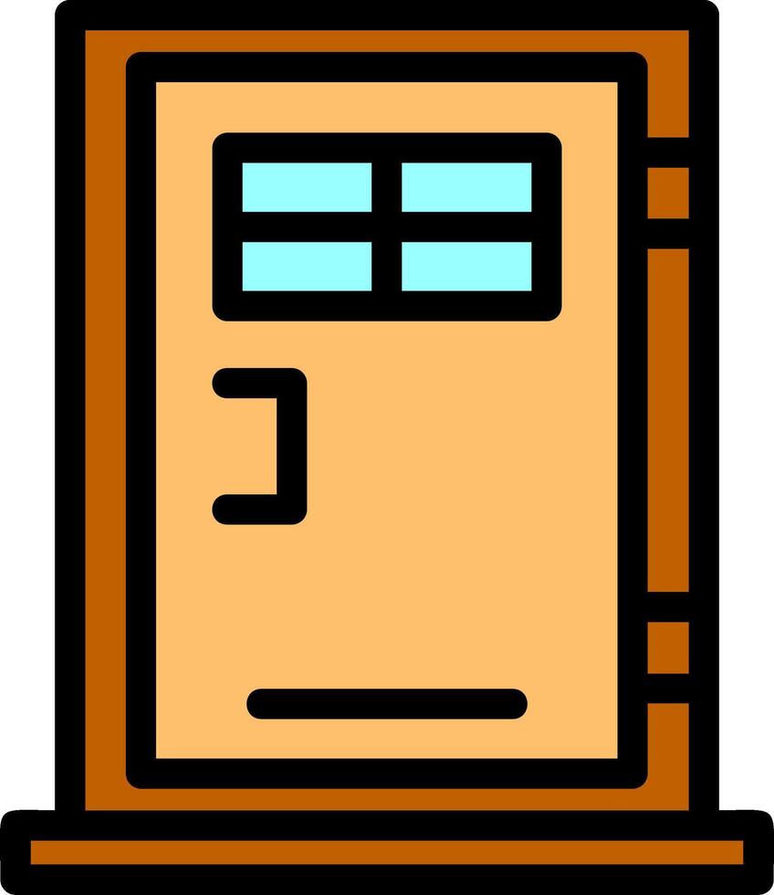 Door Line Filled Icon vector