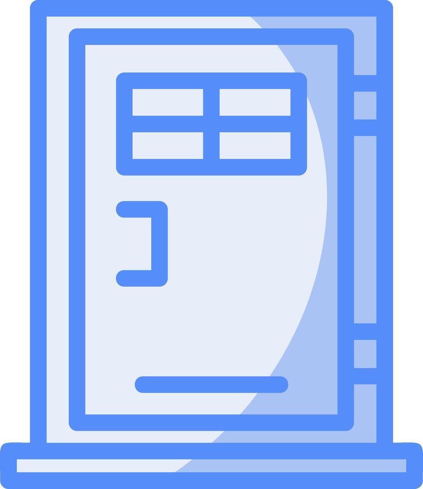 Door Line Filled Blue Icon vector