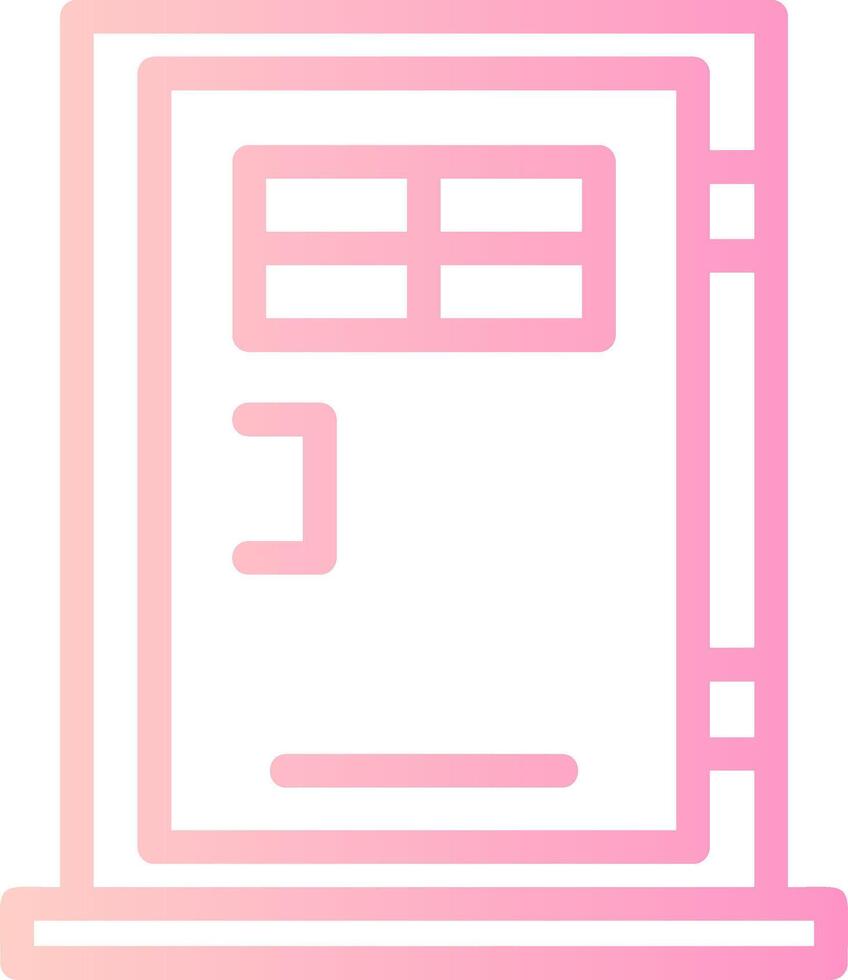 Door Linear Gradient Icon vector