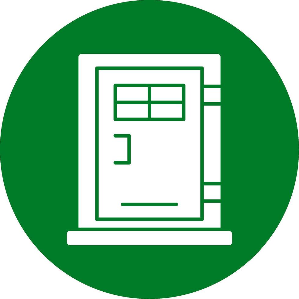 Door Glyph Circle Icon vector