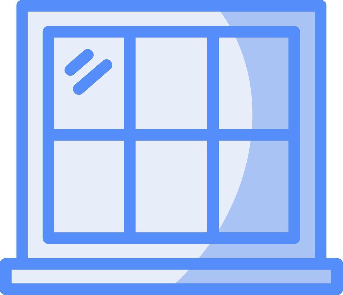 Window Line Filled Blue Icon vector