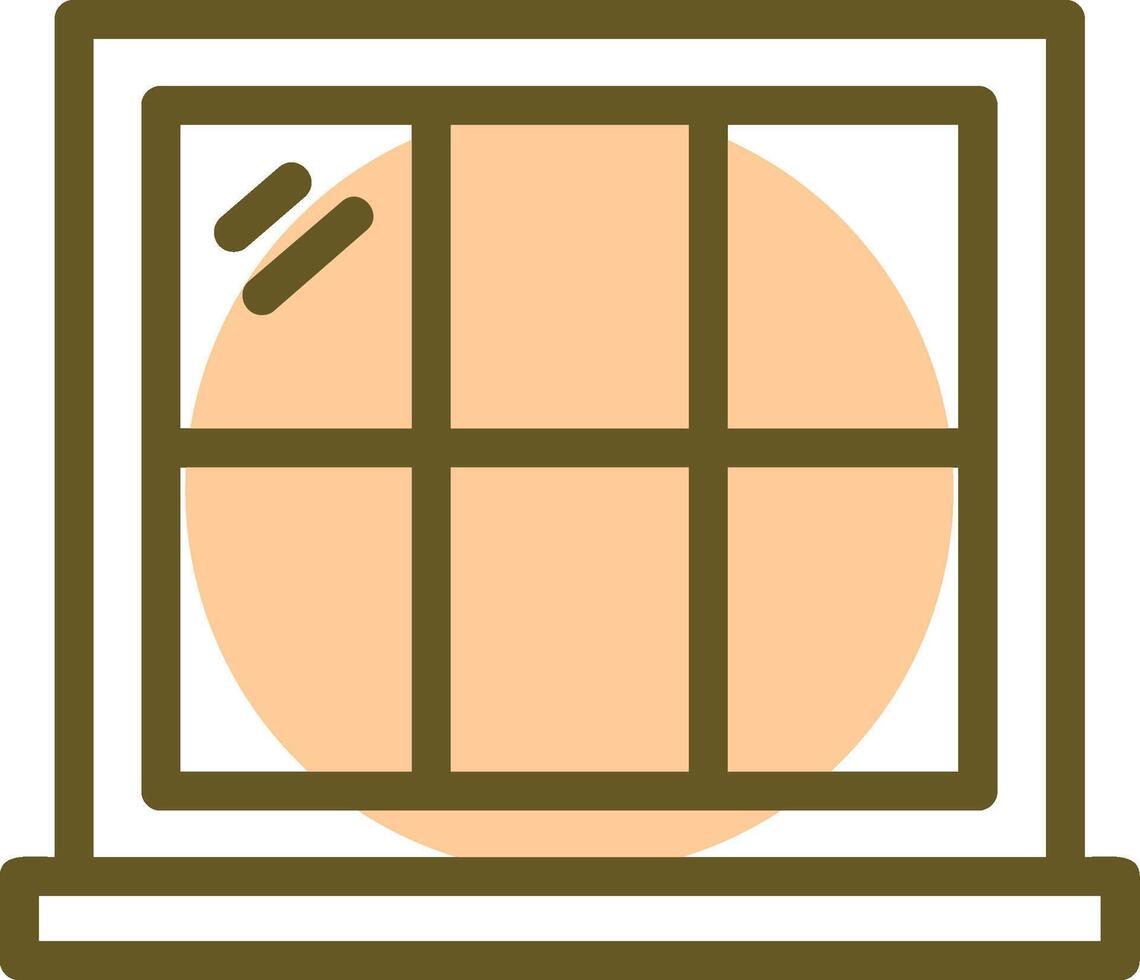 Window Linear Circle Icon vector