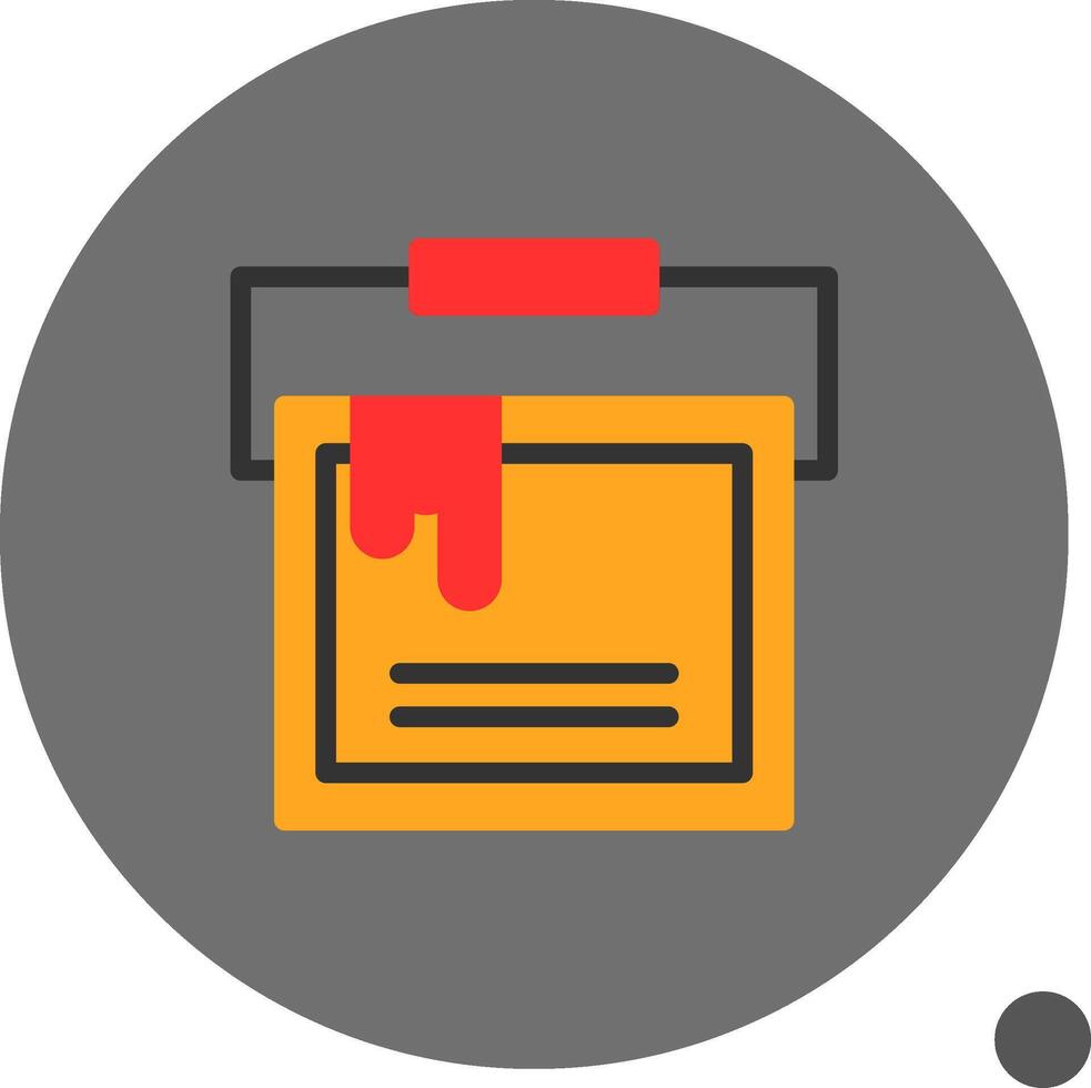 Paint Bucket Flat Shadow Icon vector