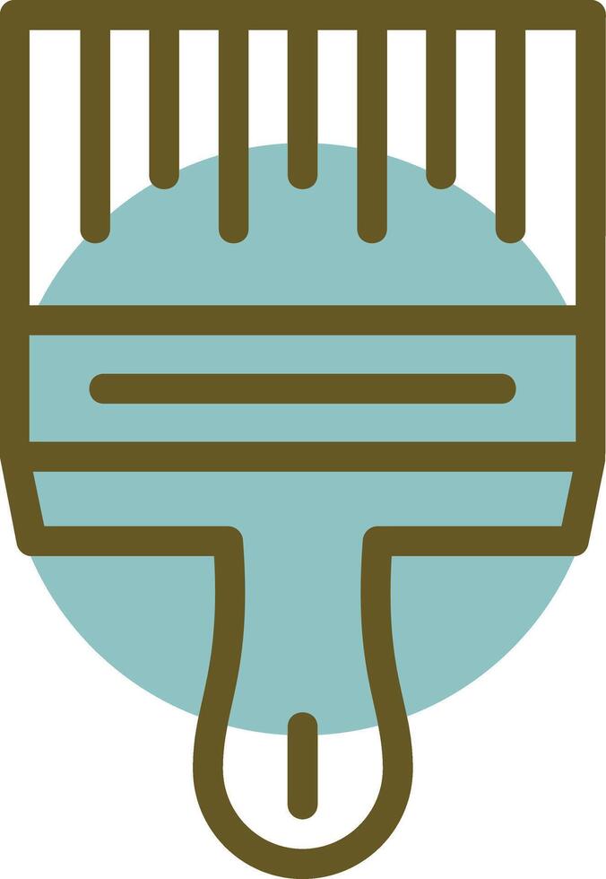Paintbrush Linear Circle Icon vector