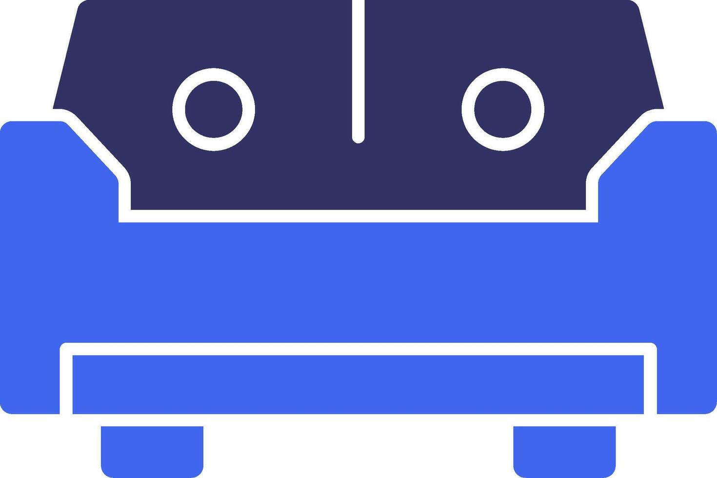 sofá sólido dos color icono vector