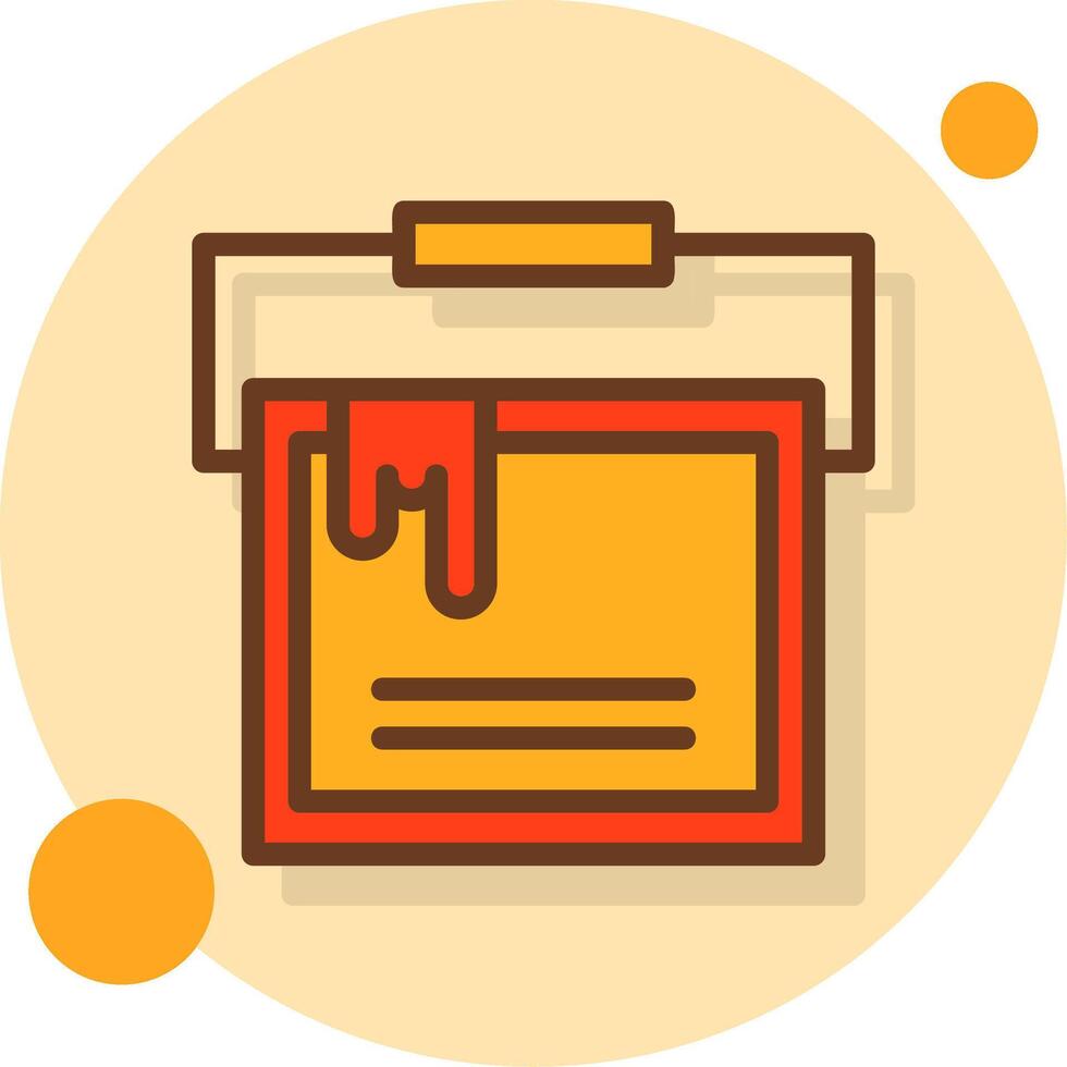 Paint Bucket Filled Shadow Circle Icon vector