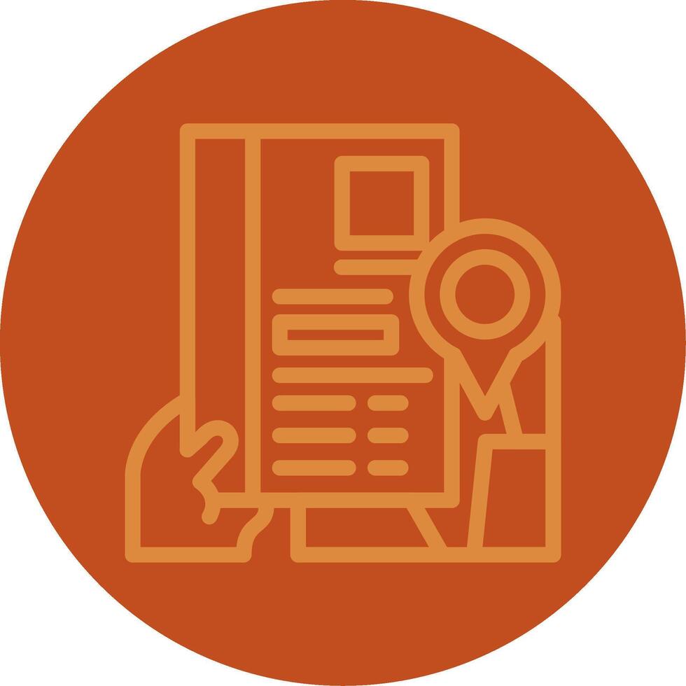 Hand with resume and map Line Multi color Icon vector
