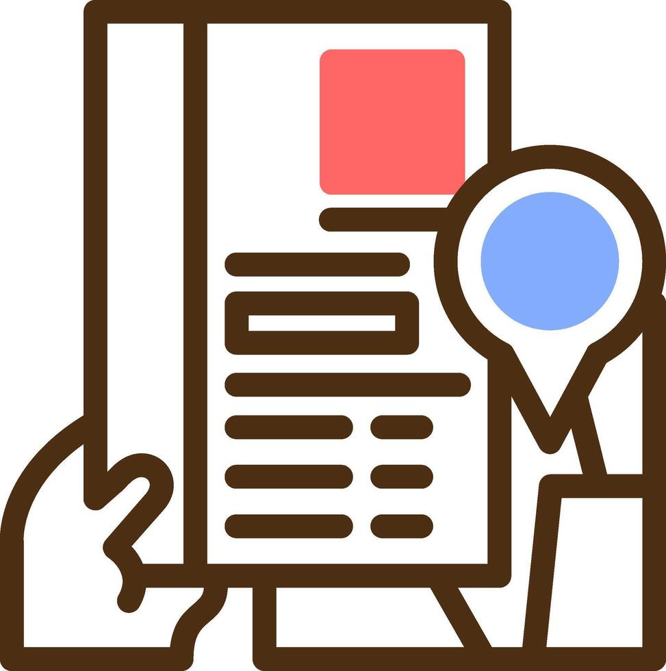 Hand with resume and map Color Filled Icon vector