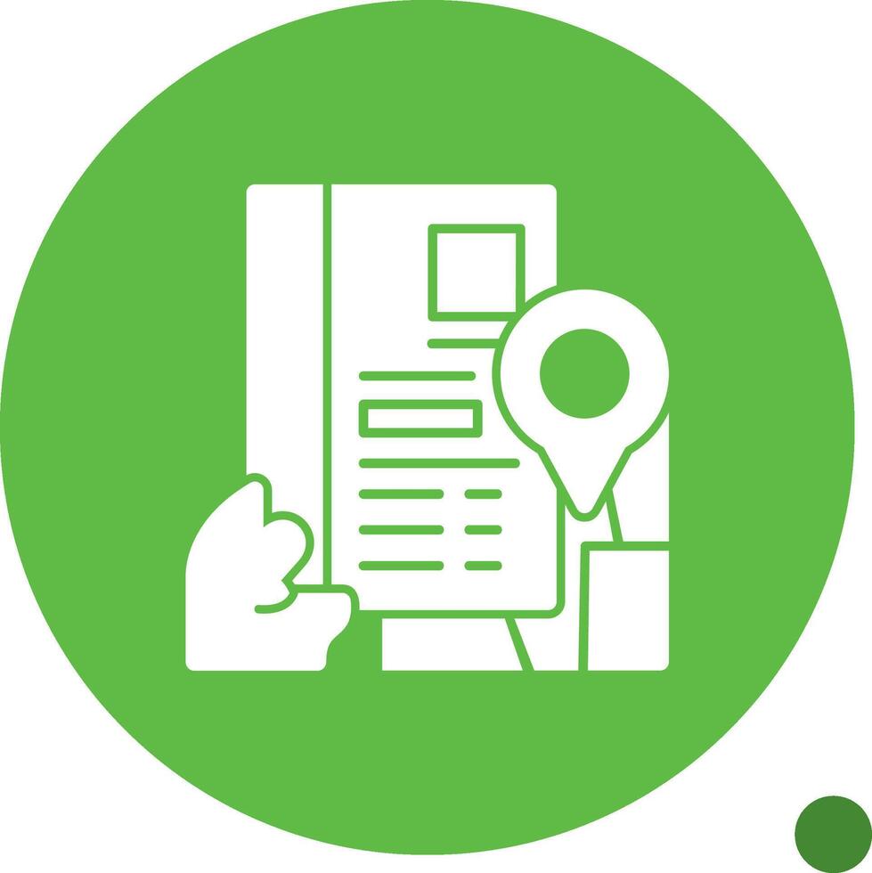 Hand with resume and map Glyph Shadow Icon vector