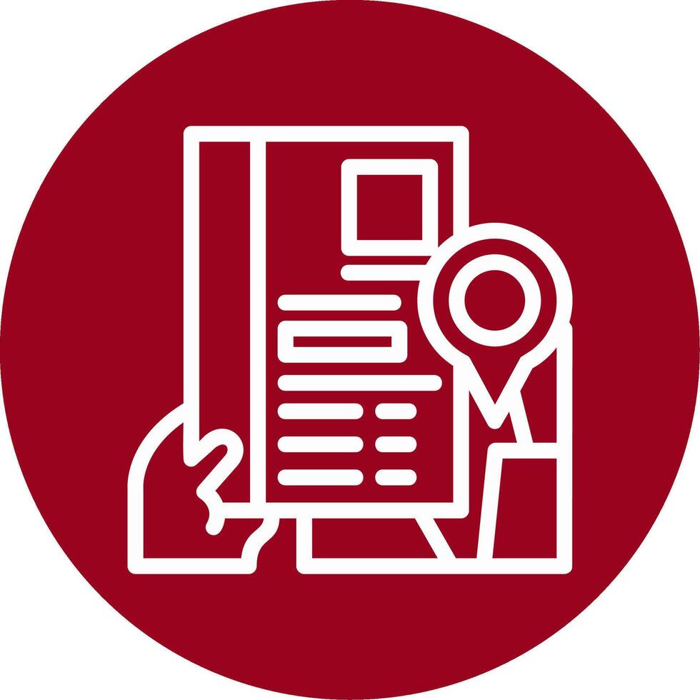 Hand with resume and map Outline Circle Icon vector