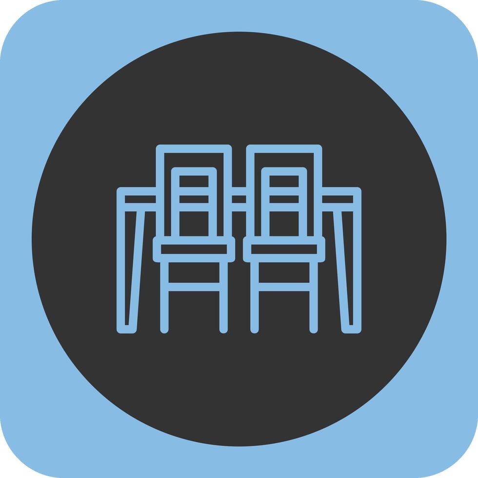 Dining Table Linear Round Icon vector
