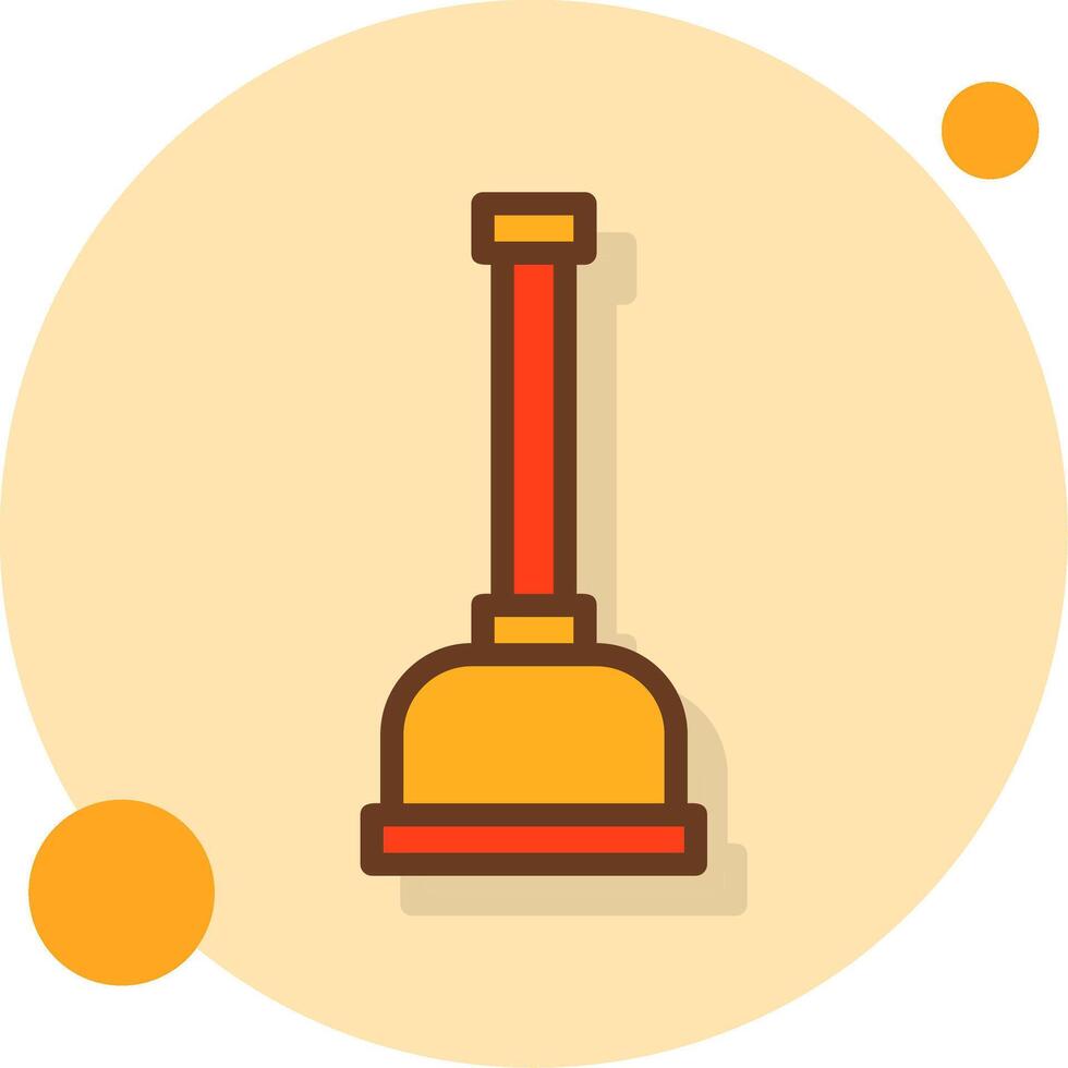 Plunger Filled Shadow Circle Icon vector