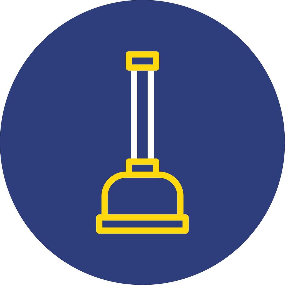 Plunger Dual Line Circle Icon vector