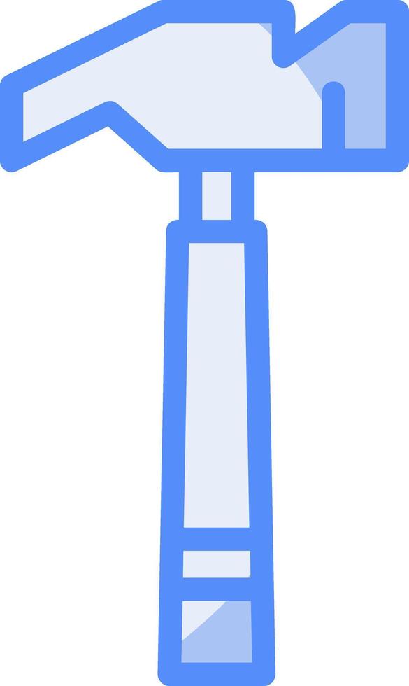 Hammer Line Filled Blue Icon vector