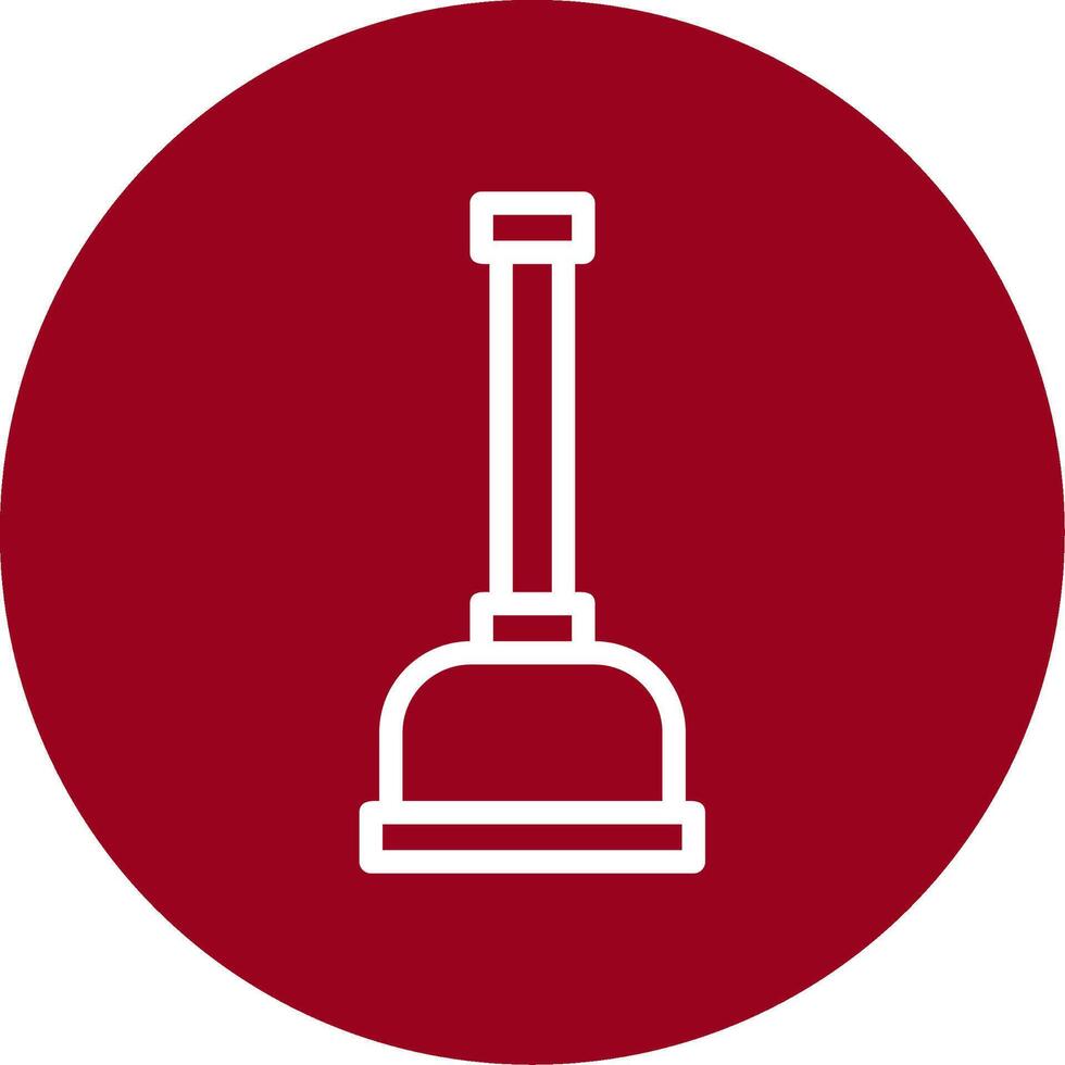 Plunger Outline Circle Icon vector