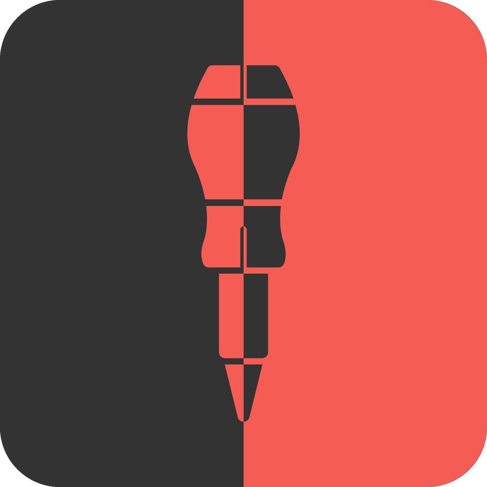 Screwdriver Red Inverse Icon vector