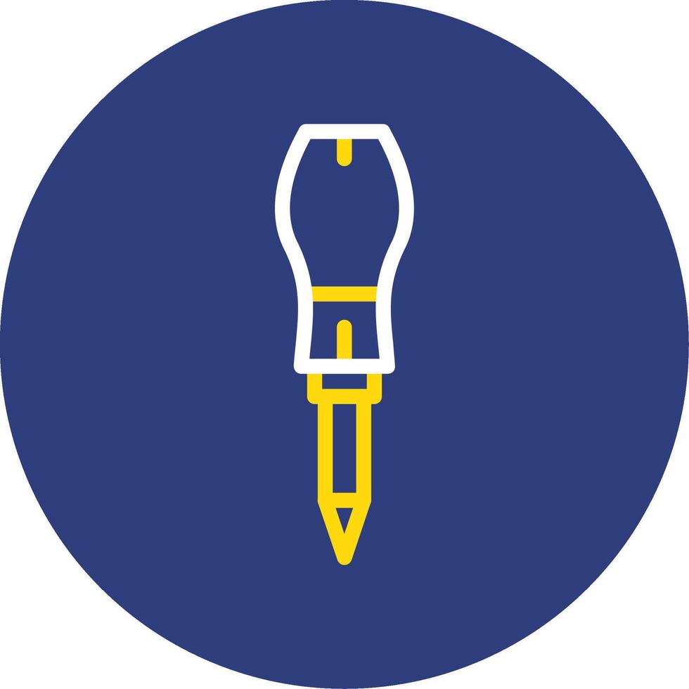 Screwdriver Dual Line Circle Icon vector