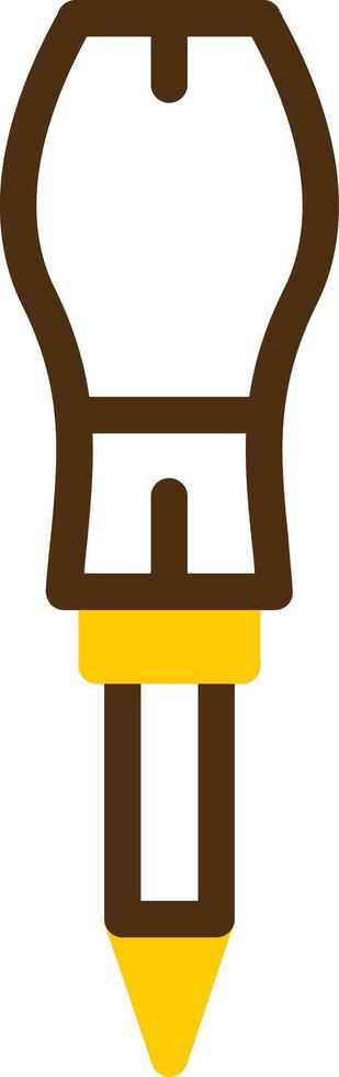 Screwdriver Yellow Lieanr Circle Icon vector