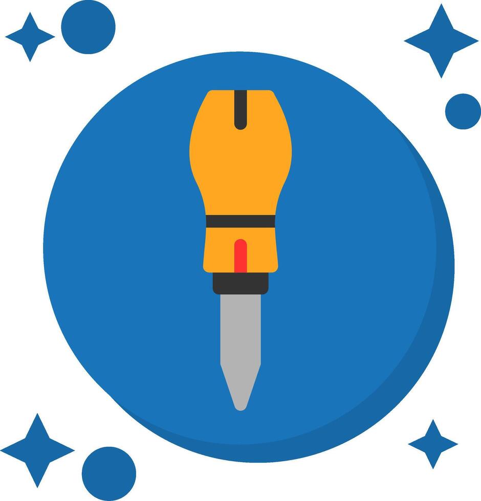 Screwdriver Tailed Color Icon vector