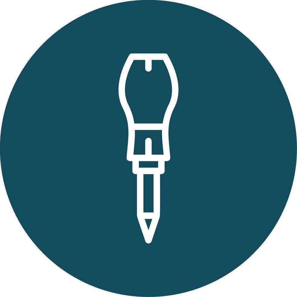 Screwdriver Outline Circle Icon vector