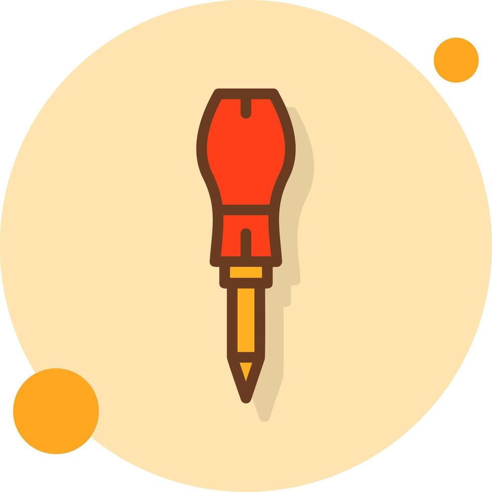 Screwdriver Filled Shadow Circle Icon vector
