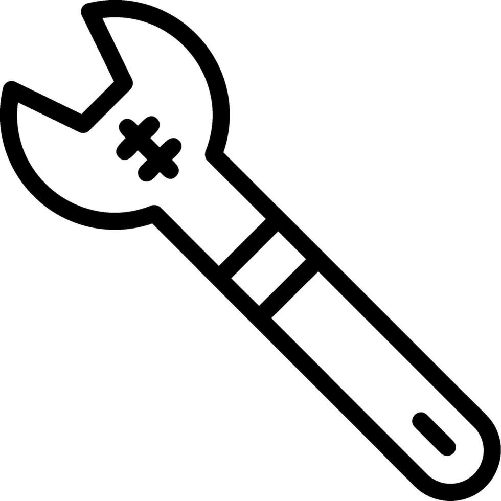 Wrench Line Icon vector