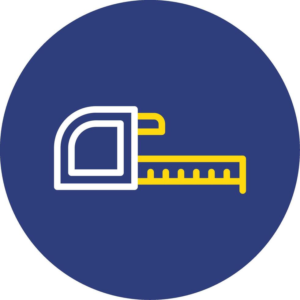 Tape Measure Dual Line Circle Icon vector