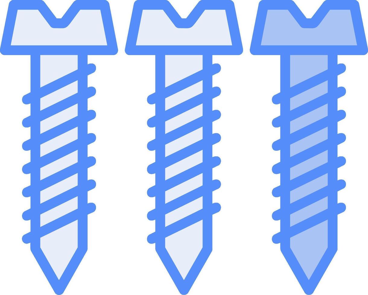 Screws Line Filled Blue Icon vector