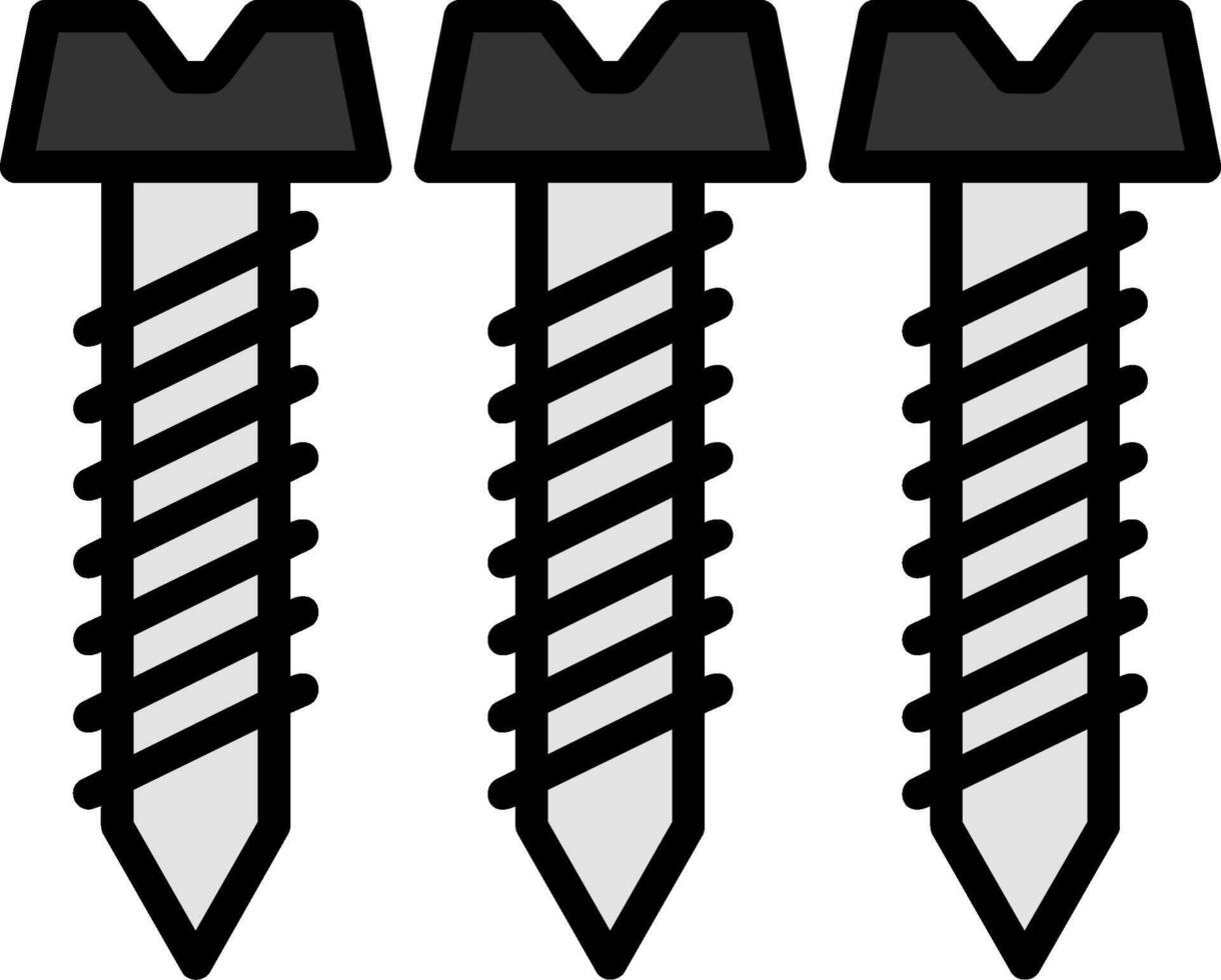 Screws Line Filled Icon vector