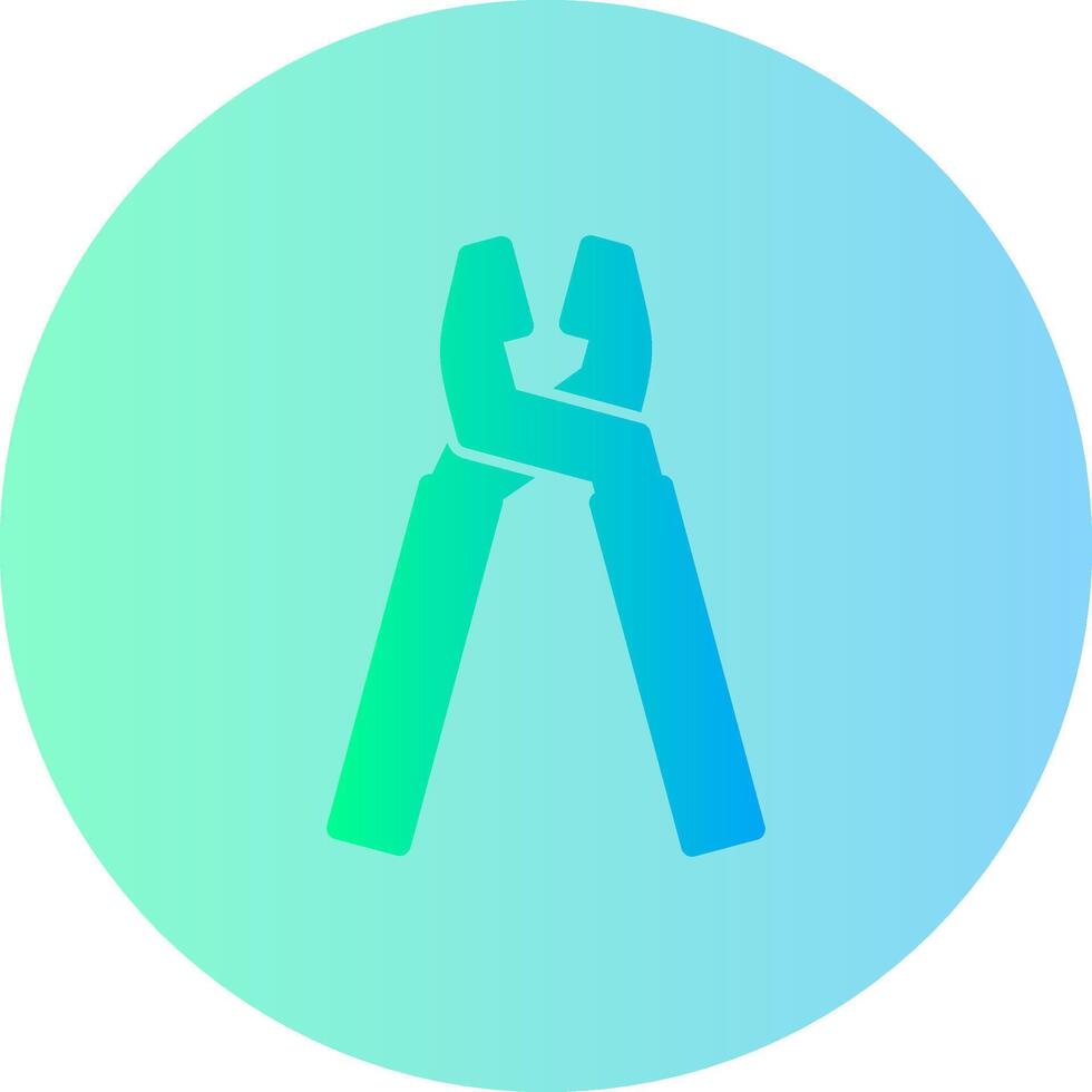 Pliers Gradient Circle Icon vector